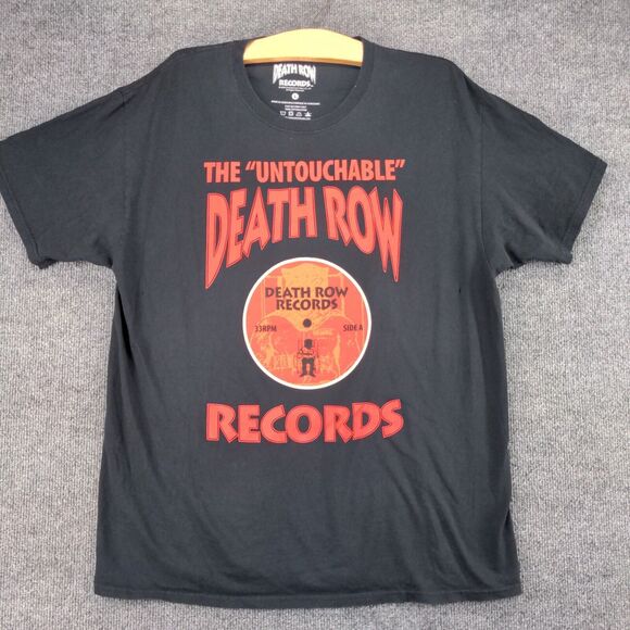 Untouchable Death Row Records T-Shirt Mens L Short Sleeve Black Crew Neck Cotton - Picture 2 of 13